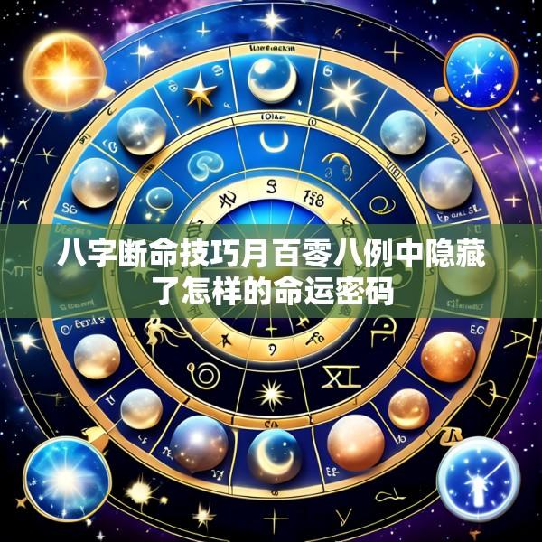 八字断命技巧月百零八例中隐藏了怎样的命运密码