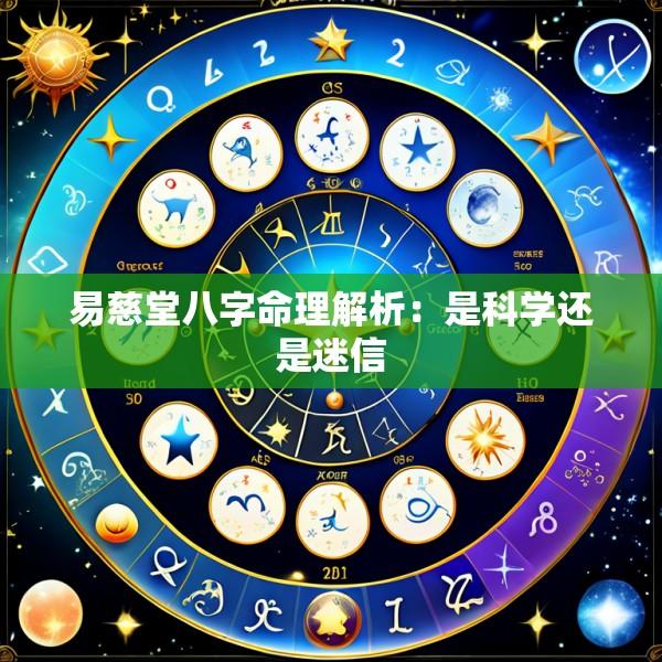 易慈堂八字命理解析：是科学还是迷信