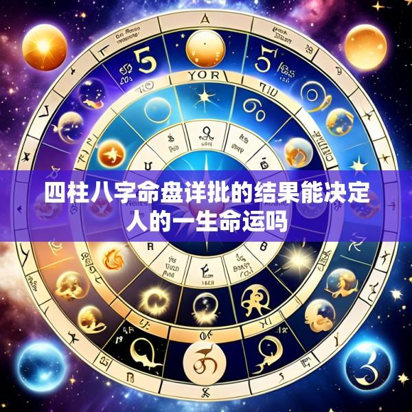 四柱八字命盘详批的结果能决定人的一生命运吗