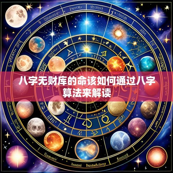 八字无财库的命该如何通过八字算法来解读