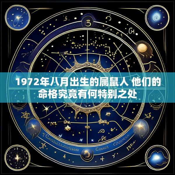 1972年八月出生的属鼠人 他们的命格究竟有何特别之处