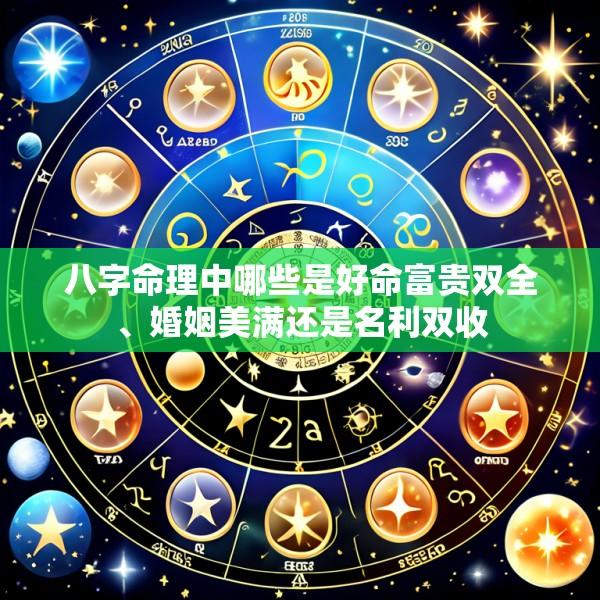 八字命理中哪些是好命富贵双全、婚姻美满还是名利双收