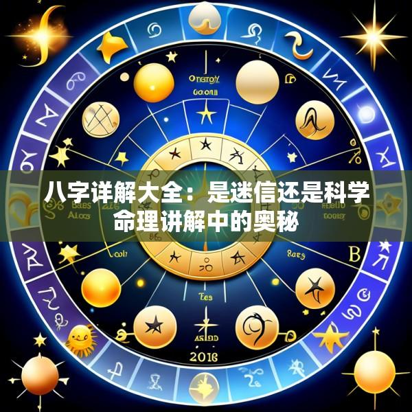 八字详解大全：是迷信还是科学命理讲解中的奥秘
