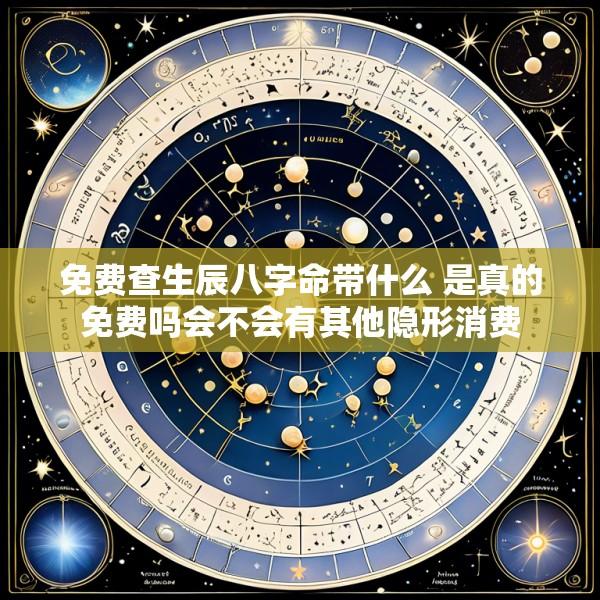 免费查生辰八字命带什么 是真的免费吗会不会有其他隐形消费