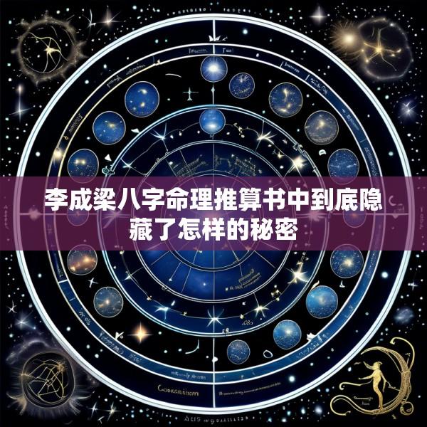 李成梁八字命理推算书中到底隐藏了怎样的秘密