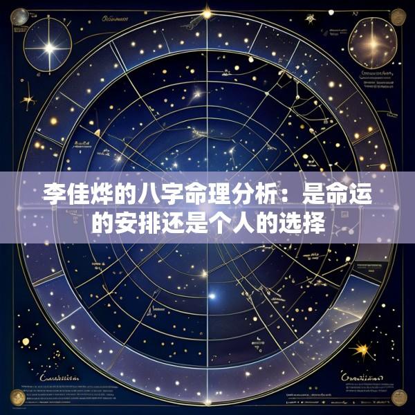 李佳烨的八字命理分析：是命运的安排还是个人的选择