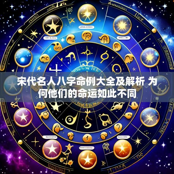 宋代名人八字命例大全及解析 为何他们的命运如此不同