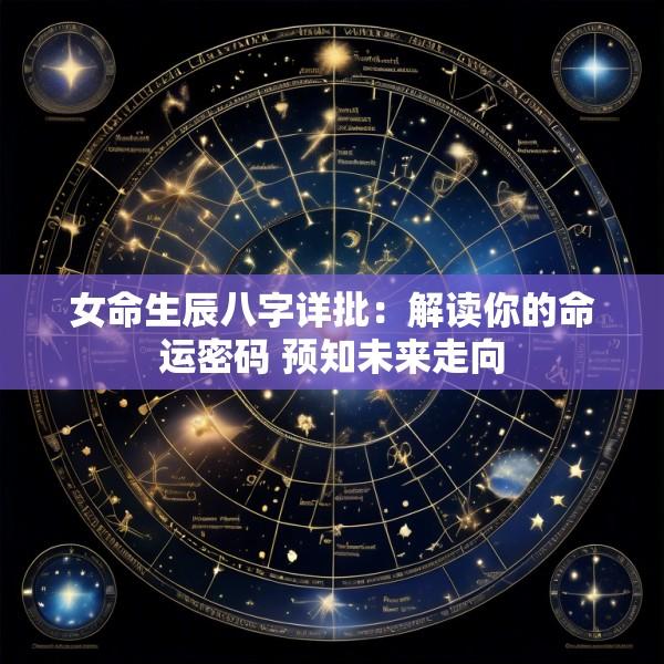 女命生辰八字详批：解读你的命运密码 预知未来走向