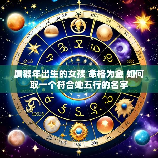 属猴年出生的女孩 命格为金 如何取一个符合她五行的名字
