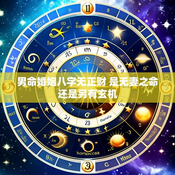 男命婚姻八字无正财 是无妻之命还是另有玄机