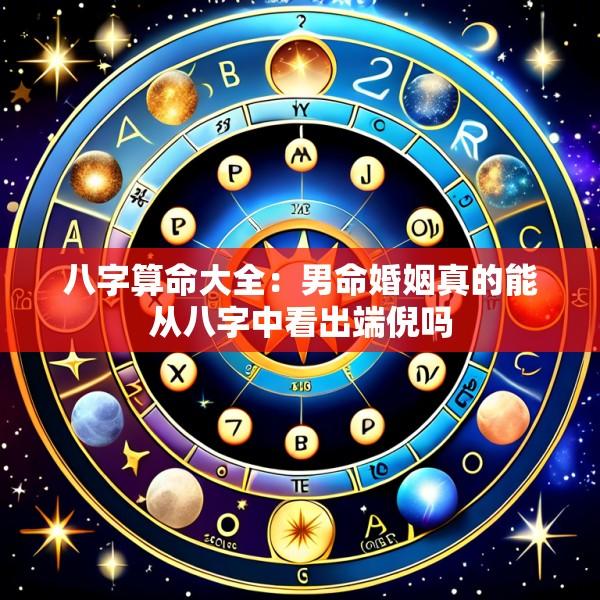 八字算命大全：男命婚姻真的能从八字中看出端倪吗