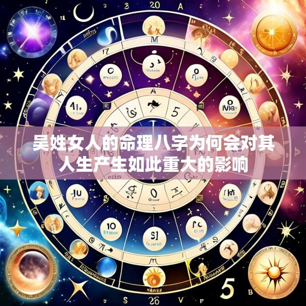 吴姓女人的命理八字为何会对其人生产生如此重大的影响