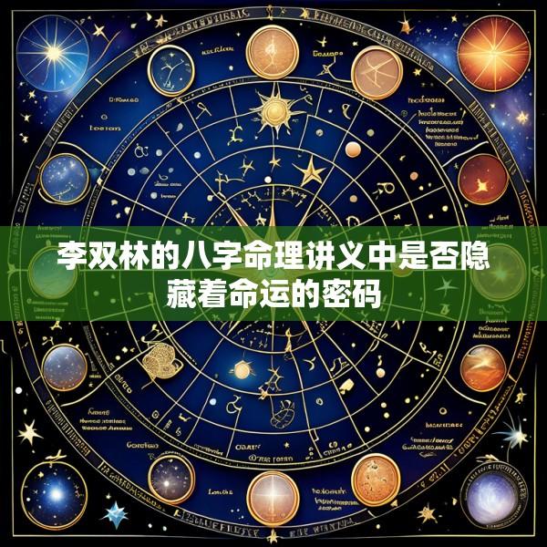 李双林的八字命理讲义中是否隐藏着命运的密码
