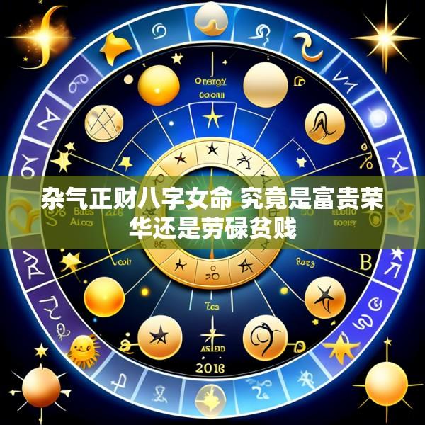 杂气正财八字女命 究竟是富贵荣华还是劳碌贫贱