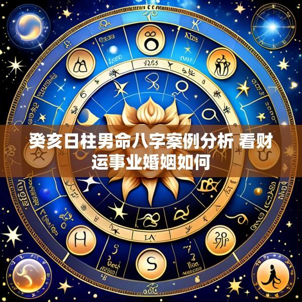 癸亥日柱男命八字案例分析 看财运事业婚姻如何