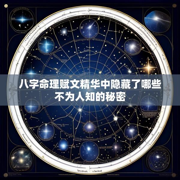 八字命理赋文精华中隐藏了哪些不为人知的秘密