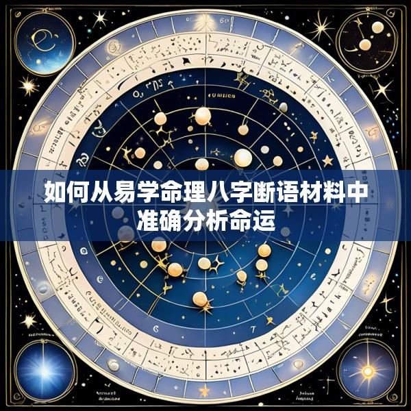 如何从易学命理八字断语材料中准确分析命运