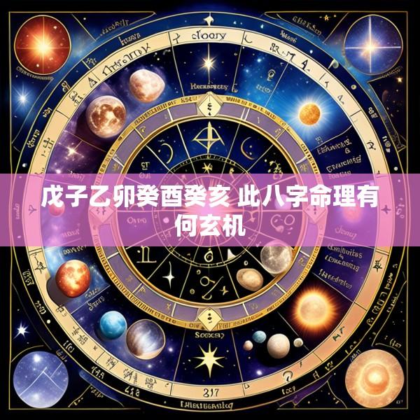 戊子乙卯癸酉癸亥 此八字命理有何玄机