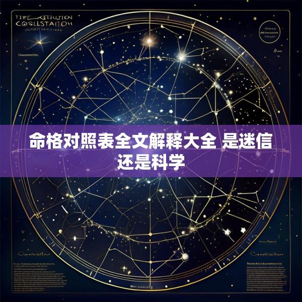 命格对照表全文解释大全 是迷信还是科学