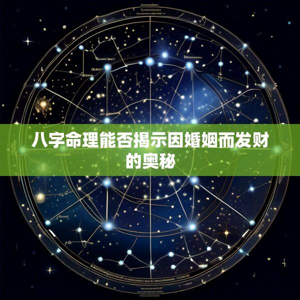 八字命理能否揭示因婚姻而发财的奥秘