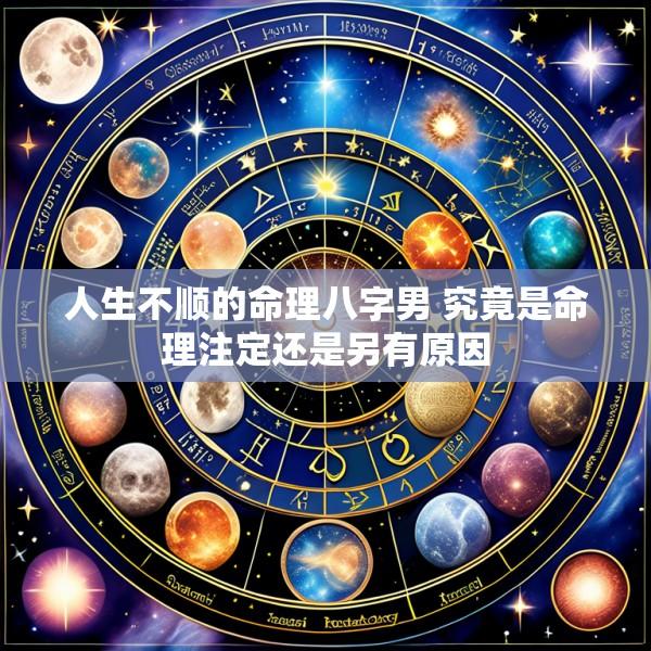人生不顺的命理八字男 究竟是命理注定还是另有原因