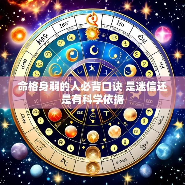 命格身弱的人必背口诀 是迷信还是有科学依据
