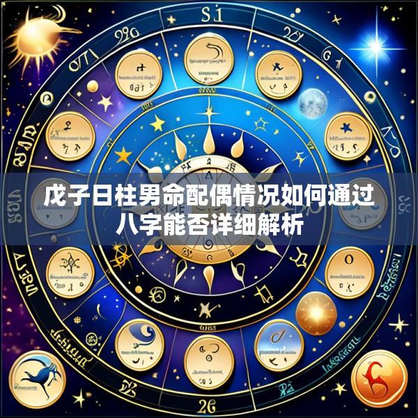 戊子日柱男命配偶情况如何通过八字能否详细解析