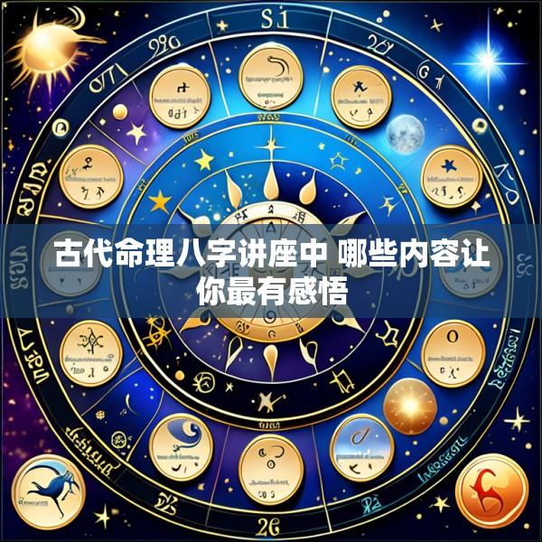 古代命理八字讲座中 哪些内容让你最有感悟