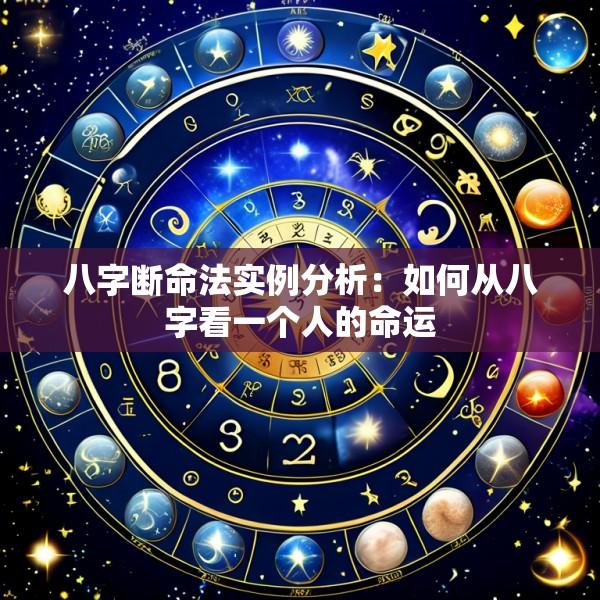 八字断命法实例分析：如何从八字看一个人的命运