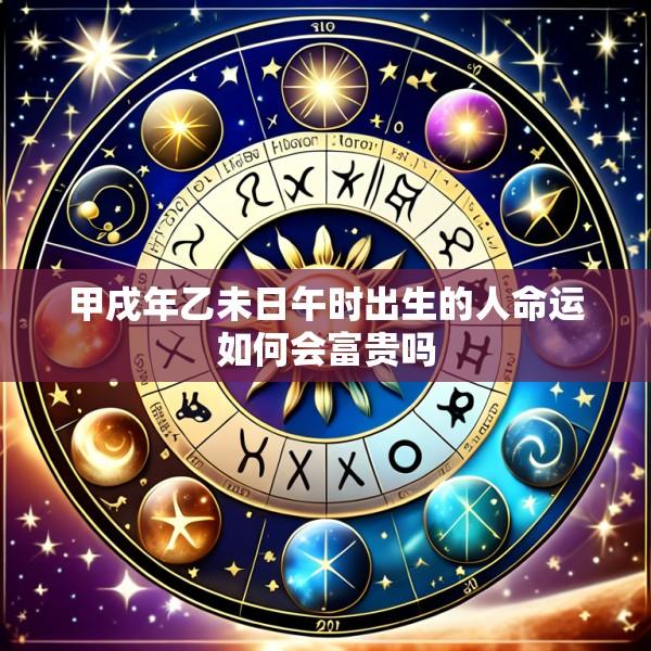 甲戌年乙未日午时出生的人命运如何会富贵吗