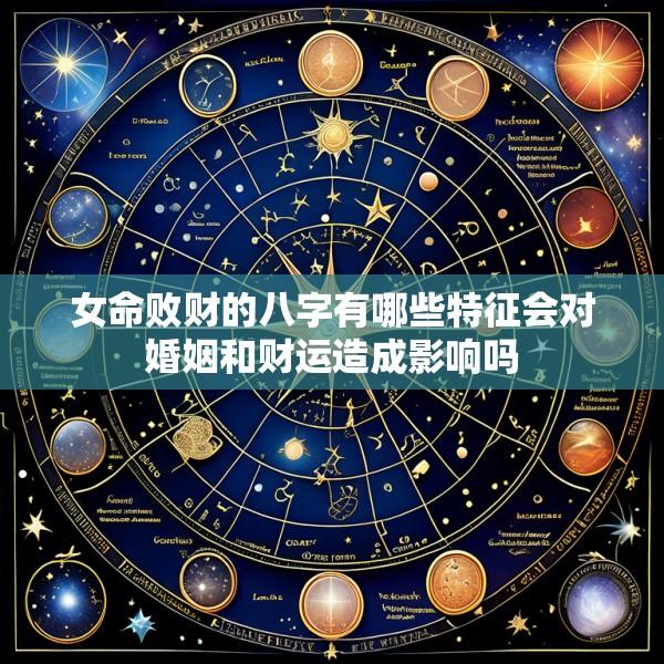 女命败财的八字有哪些特征会对婚姻和财运造成影响吗