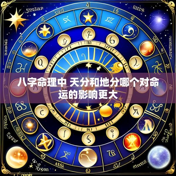 八字命理中 天分和地分哪个对命运的影响更大