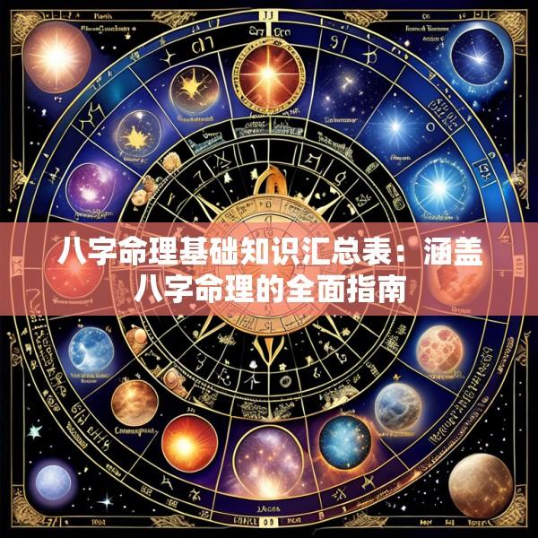 八字命理基础知识汇总表：涵盖八字命理的全面指南