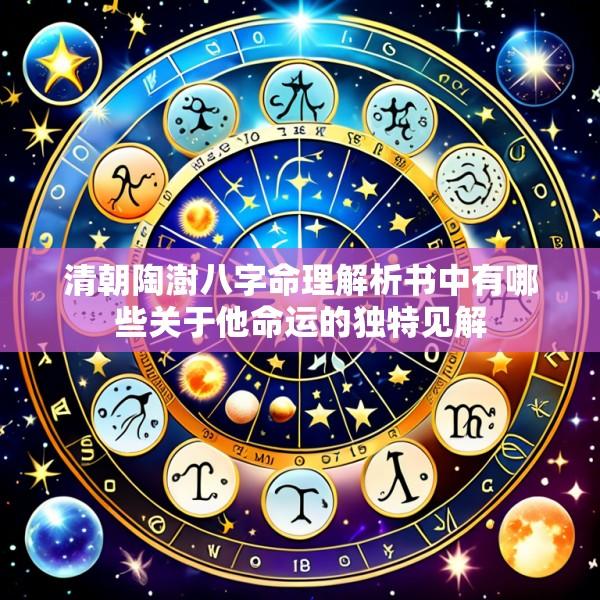 清朝陶澍八字命理解析书中有哪些关于他命运的独特见解