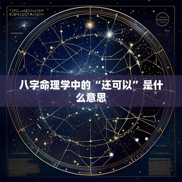 八字命理学中的“还可以”是什么意思