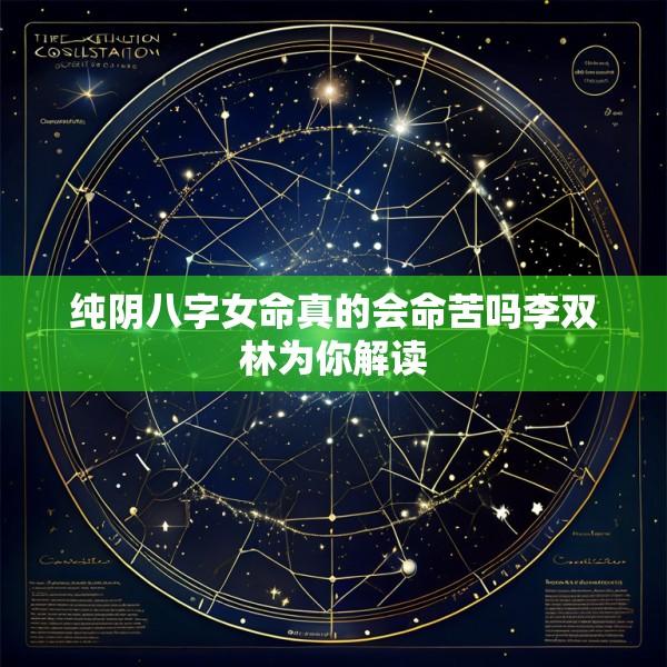 纯阴八字女命真的会命苦吗李双林为你解读