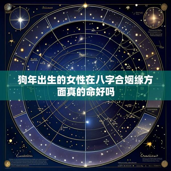 狗年出生的女性在八字合姻缘方面真的命好吗