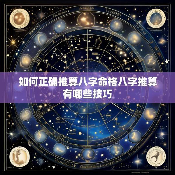 如何正确推算八字命格八字推算有哪些技巧