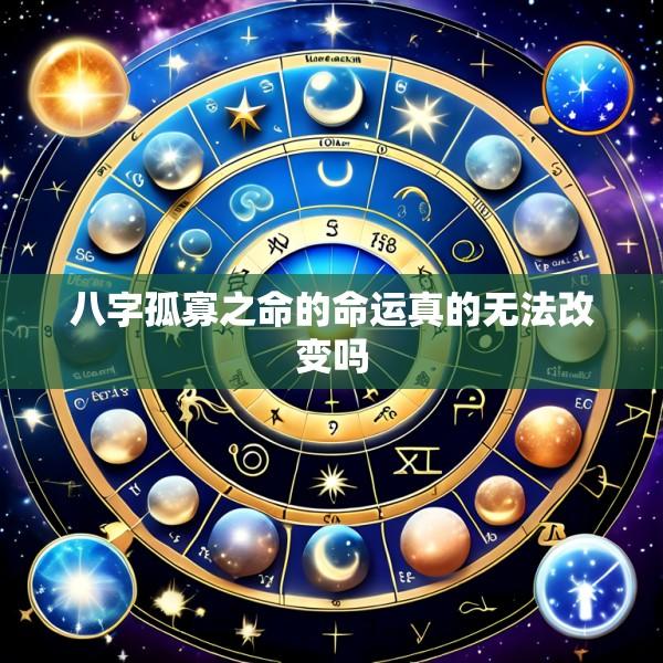 八字孤寡之命的命运真的无法改变吗