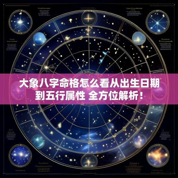 大象八字命格怎么看从出生日期到五行属性 全方位解析！