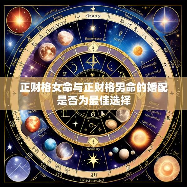 正财格女命与正财格男命的婚配是否为最佳选择