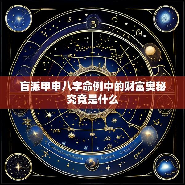 盲派甲申八字命例中的财富奥秘究竟是什么