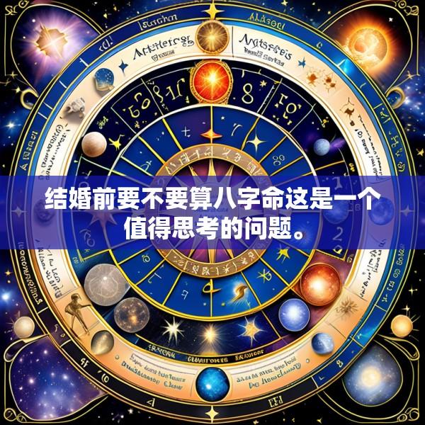 结婚前要不要算八字命这是一个值得思考的问题。