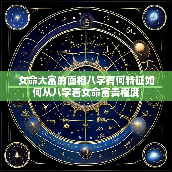 女命大富的面相八字有何特征如何从八字看女命富贵程度