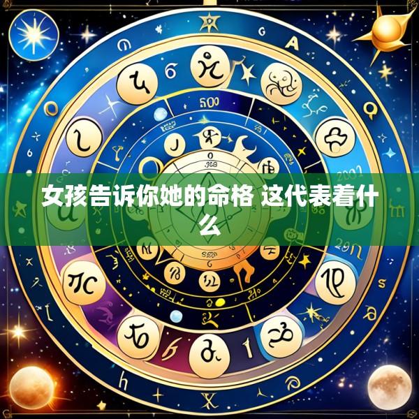 女孩告诉你她的命格 这代表着什么