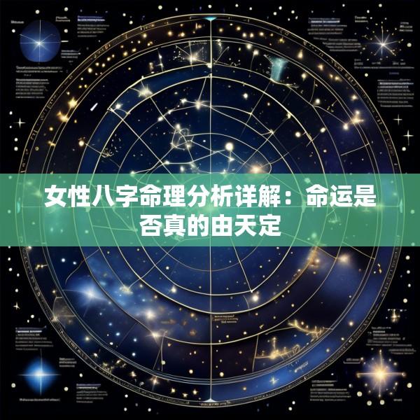 女性八字命理分析详解：命运是否真的由天定