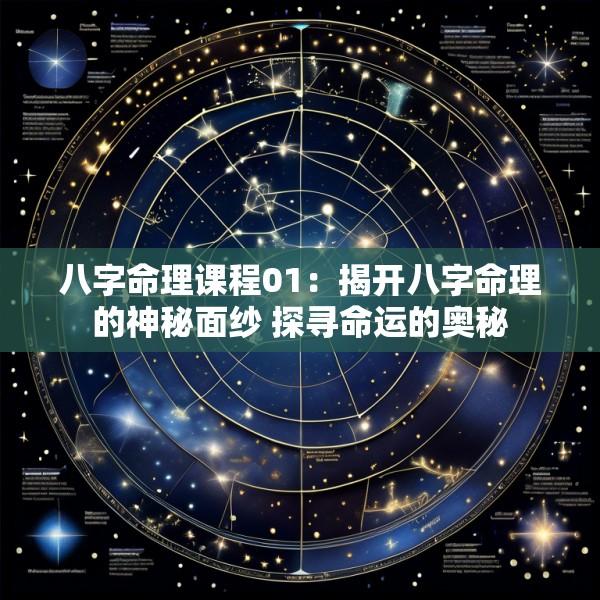 八字命理课程01：揭开八字命理的神秘面纱 探寻命运的奥秘
