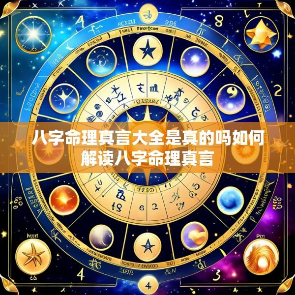 八字命理真言大全是真的吗如何解读八字命理真言