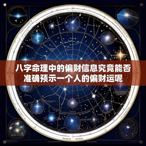 八字命理中的偏财信息究竟能否准确预示一个人的偏财运呢