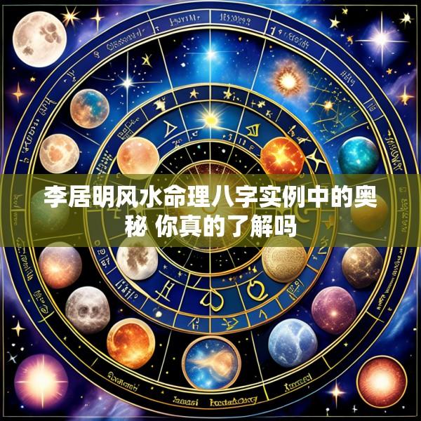 李居明风水命理八字实例中的奥秘 你真的了解吗